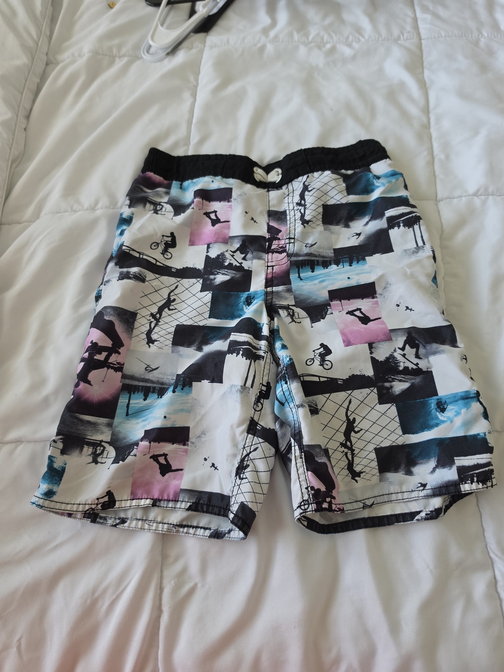 Old Navy White Multicolor Graphic Swim Shorts Sz Xl